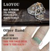 Stainless Steel Mens Biker Skull Ring for Men Size 9