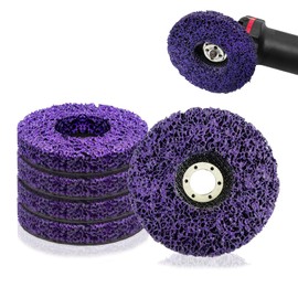 Pack of 5 CSD Disc, Grinding Disc, Purple Cleaning Disc Set, 125 x 22 mm, Coarse Cleaning Disc, Nylon Fabric Disc, Paint Removal, Rust for Angle Grinders