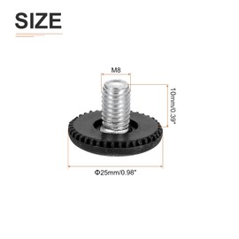 DTGN M8x10x25mm(DxLxOD) Screw on Furniture Glide Leveling Feet - 24Pack - Good for Furniture - Adjustable Thread Furniture Levelers - Black