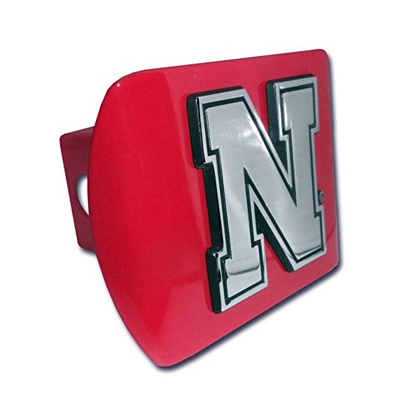 Elektroplate University of Nebraska (Iron N) Red Hitch Cover