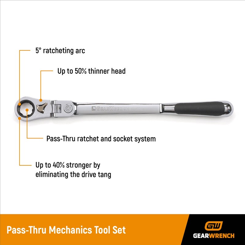 GEARWRENCH 23 Piece 3/8" Drive Pass-Thru™ 6 Point Standard SAE/Metric