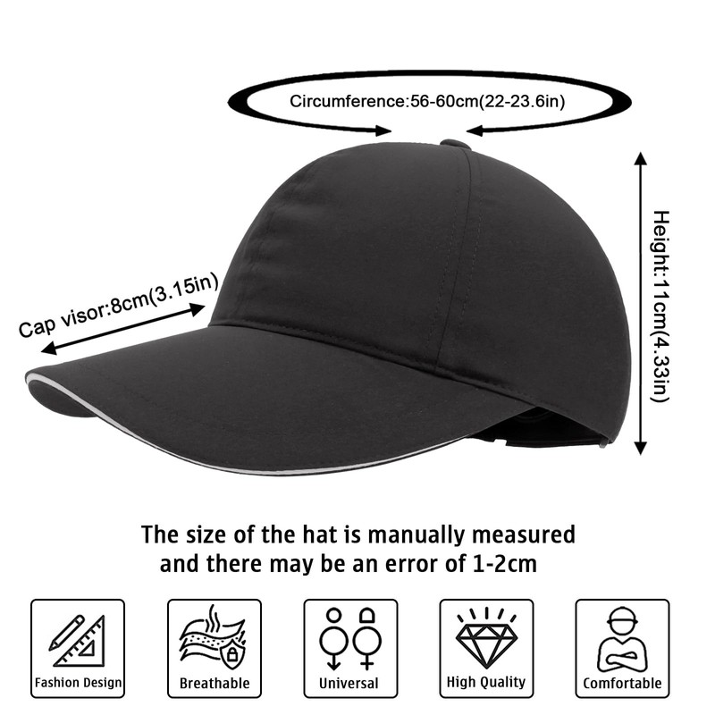 Baynetin Ponytail Baseball Cap Women's Summer Adjustable Quick Drying Breathable