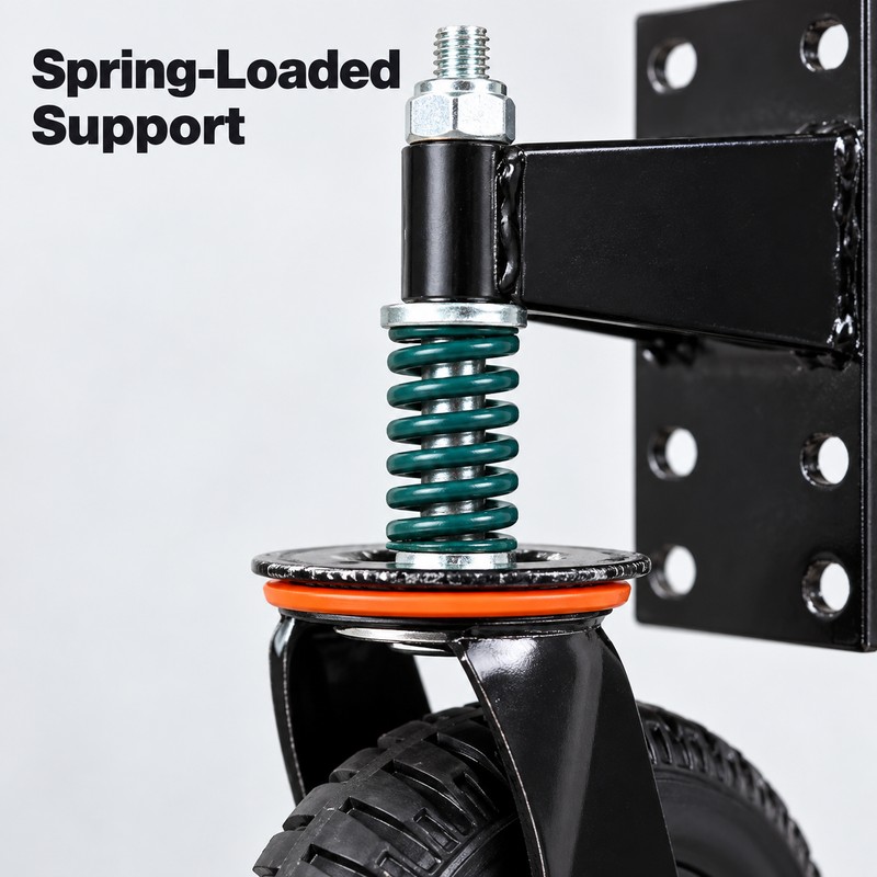 8 Inch Spring Loaded Heavy Duty Gate Wheel, 600 lb