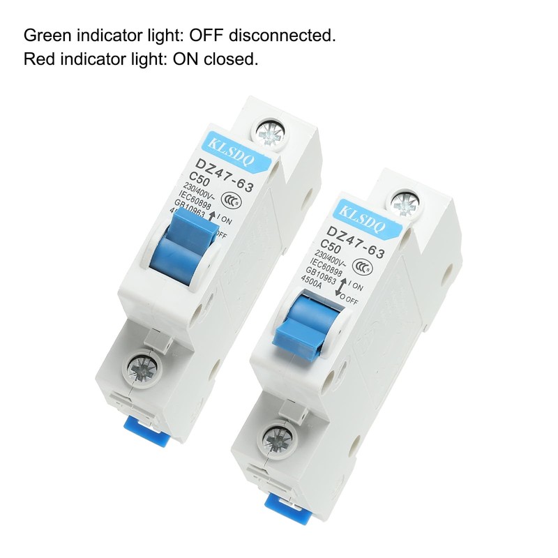 sourcing map Miniature Circuit Breaker Low Voltage AC 50A 230/400V