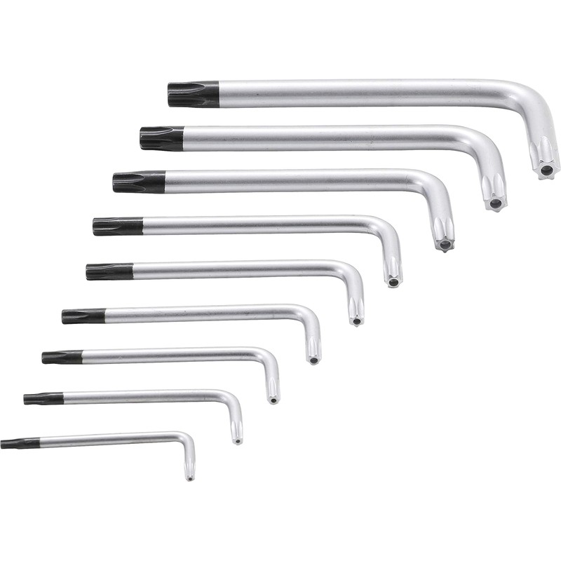 BGS 809 L-Type Tamper-Torx Short Allen Key Set, Silver/Black