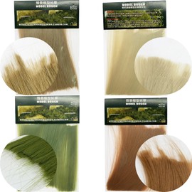 Cayway 4 Pack Static Grass Tuft Long Static Grass Tufts Scenics Grass Tufts for Miniature Tabletop Games Model Railway