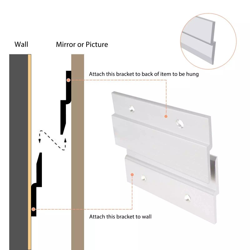 CFOFT French Cleat Picture Hanger Aluminum Z Hanger Interlocking Wall
