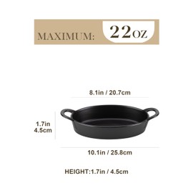 MALACASA Oval Au Gratin Baking Dish, 22 oz Casserole Dishes for Oven Safe