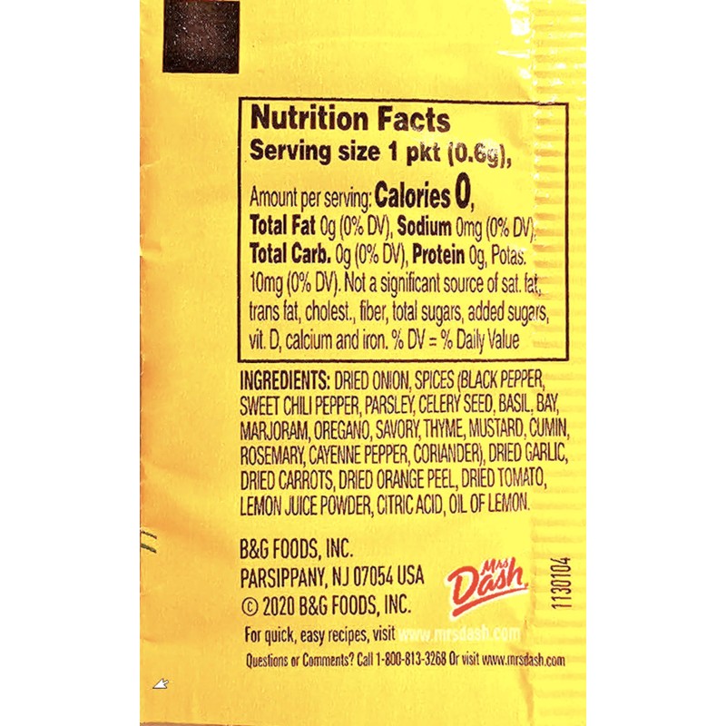 Mrs. Dash Original Blend Seasoning Blend, Salt Free, No MSG,