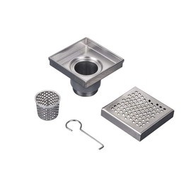 Designline 4 in. x 4 in. Square Drain Wave Grate