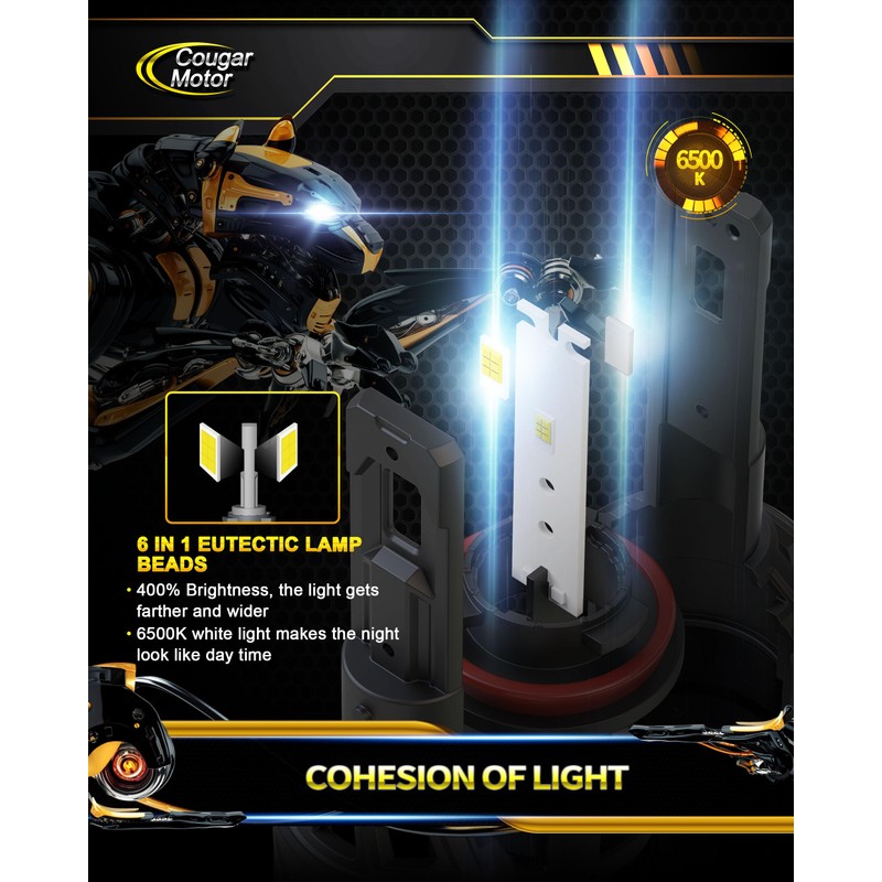Cougar Motor H11 Bulbs, H11 Light Bulb H8 H9 Fog