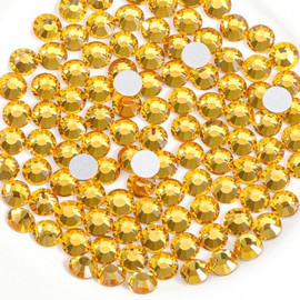 Beadsland 2880pcs Flat Back Crystal Rhinestones Round Gems for Nail Art and Craft Glue Fix,Topaz,SS20,4.6-4.8mm