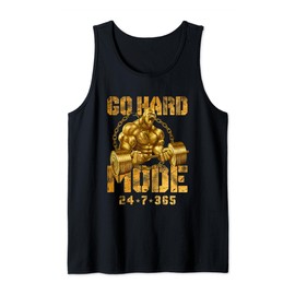 Go Hard Fashion Gorilla Beast Workout Gym Fitness Gold Tank Top