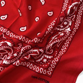 Trifong Bandana, 100% Cotton, Cashew Nut Pattern, Paisley Handkerchief, Unisex, Large, 21.7 x 21.7 inches (55 x 55 cm), Cashew Nuts Red, Centimeter