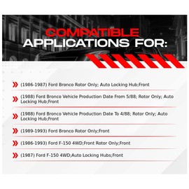 R1 Concepts Front Brakes and Rotors Kit |Front Brake Pads| Brake Rotors and Pads| Ceramic Brake Pads and Rotors |fits 1986-1993 Ford Bronco, 1986-1993 Ford F-150