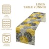 ShiTingYu Yellow Gray Table Runner Dahlia Flower Table Runners Modern