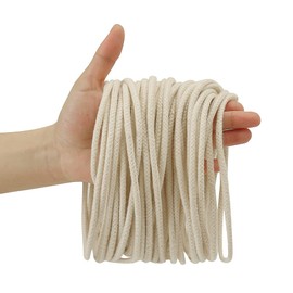 50 Feet Roll 1/4" Round Cotton Wicks Burner Replacement Kerosene for Oil Lamp Lampberger Lamp Dietz Oil Lantern