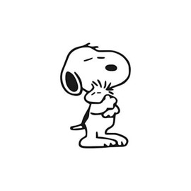 Snoopy Holding Woodstock Decal Sticker Viynl Car |Laptop|Window|SUV Black 5.5 inch