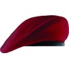 Unlined Beret with Leather Sweatband (6 1/2, Dark Red)