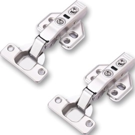 NoBrand Full Overlay Soft Close Cabinet Hinges, 1 Pair (2 Pack), Nickel Plated Steel,