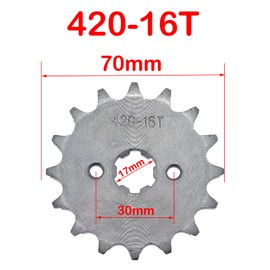 Motorcycle 420-16T-17mm Front Sprocket Fits for 50cc 70cc 90cc 110cc 125cc 140cc 160cc Dirt Pit Bike Mini Bike ATV Quad Wheeler Moped