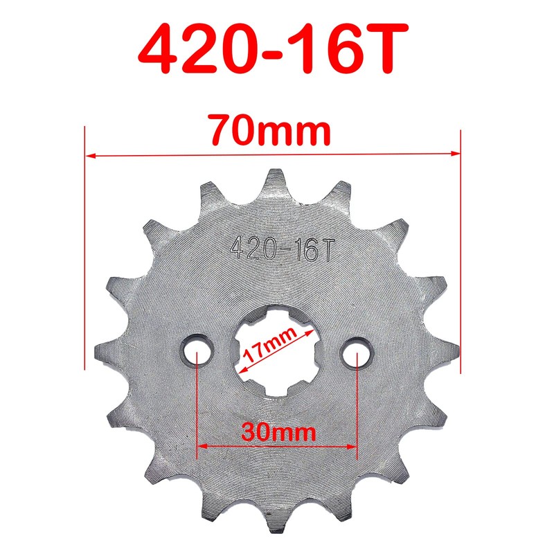 Motorcycle 420-16T-17mm Front Sprocket Fits for 50cc 70cc 90cc 110cc