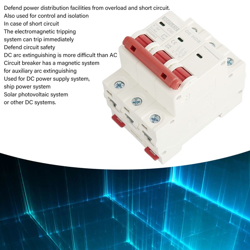 3P Direct Current Circuit Breaker Practical Small Circuit Breaker for
