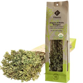 FILIPPONE Handpicked Organic Oregano Sprigs from Sicily – Premium Italian Dried Whole Oregano Stems, 25g (0.88 oz), Intense Aroma & Flavor