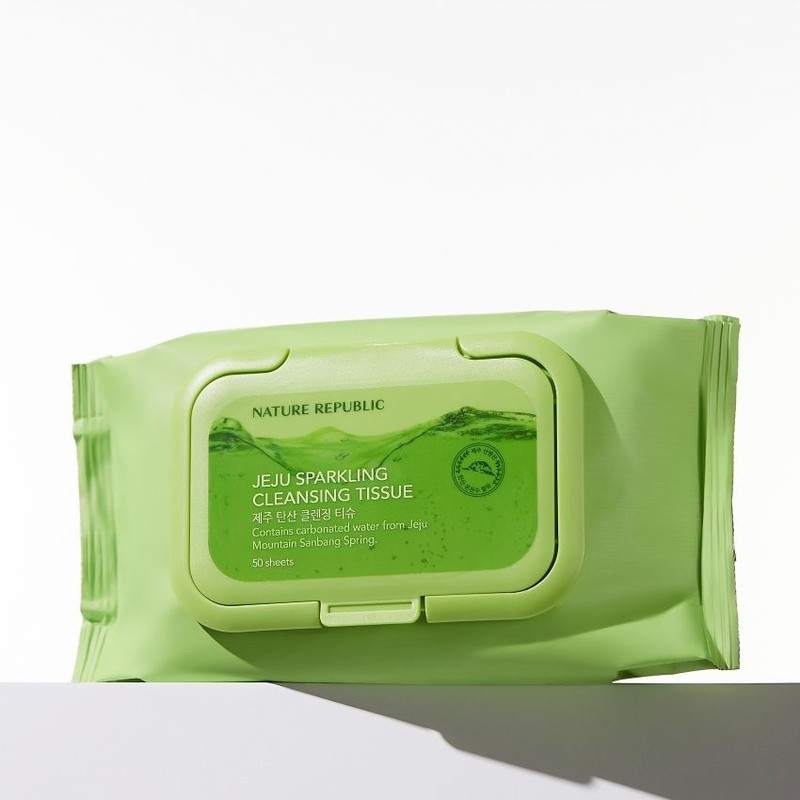 Nature Republic Jeju Carbonated Cleansing Tissue Moist Daily 50 sheets,