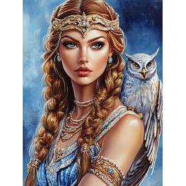 KAYEIUU 5D Greek Goddess Diamond Art Kits for Adults DIY Round Full Drill Diamond Paintings Gem Art for Beginners Home Wall Decor 12x16 Inch