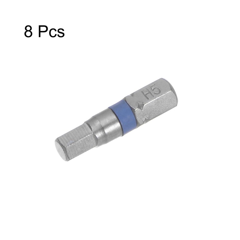 sourcing map 8pcs H5 Hex Screwdriver Bit 5mm 1/4" Hex