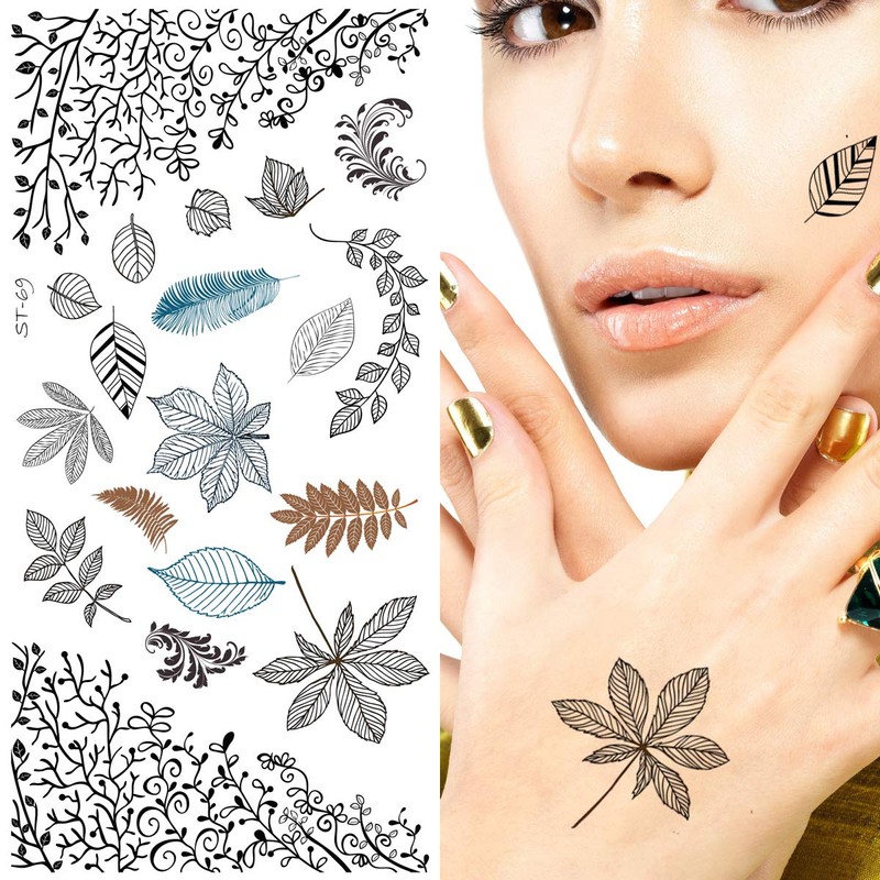 Supperb® Temporary Tattoos - Tree & Leaves Tattoo (Set of