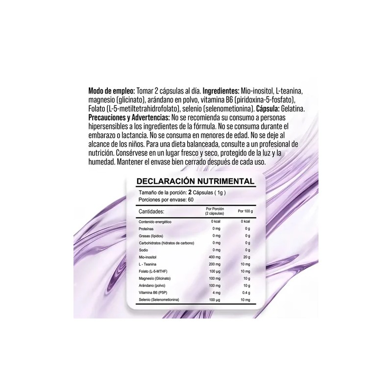Inositol Mio-inositol 500mg 60cap Mujeres Ga Tlali Sin Sabor