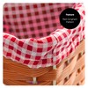 Plastic Basket With Red Gingham Cloth and Handle Perfect for