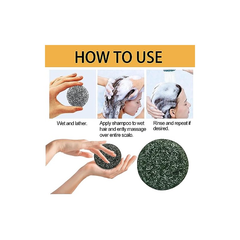 Barra de champú oscura, 3 piezas para revertir las canas,