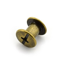 LQ Industrial 120pcs Chicago Screw Slotted Philip Head Binding Screws Rivet Book Binding DIY Leather Craft Assembly Bolt 5x6mm Bronze