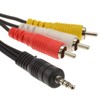 kenable 4 Pole 3.5mm Jack To 3 x RCA Composite