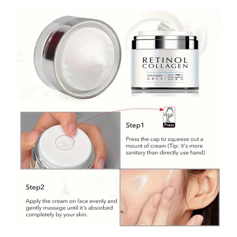 2pcs Retinol Crema Antiarrugas Reafirmante Con Colágeno 50g Todo Tipo