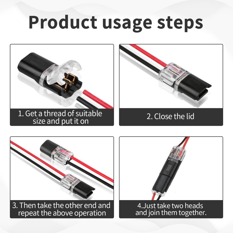 6 PCS Wire Connectors,Electrical Connectors with Locking Buckle,Electrical Wire Connectors，Cable
