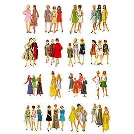 Decoupage Paper Pack (20 Sheets 10x15cm) Vintage Fashion Disco FLONZ Vintage Paper