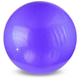 YogaAccessories Anti Burst and Slip Resistant Swiss Yoga Ball for Core, Balance and Exercise (75cm) - Purple