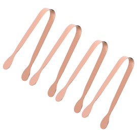 MIDELONG Rose Gold Mini Serving Tongs, Small Sugar Tongs Stainless Steel Ice Tongs Food Tongs Appetizers Tongs Serving Utensils for Party Tea Coffee Bar, Pack of 4