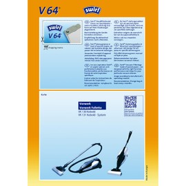 Swirl V 64 Spezialpapier Staubsaugerbeutel für Vorwerk und Volletto Staubsauger, Classic, 4 Stück