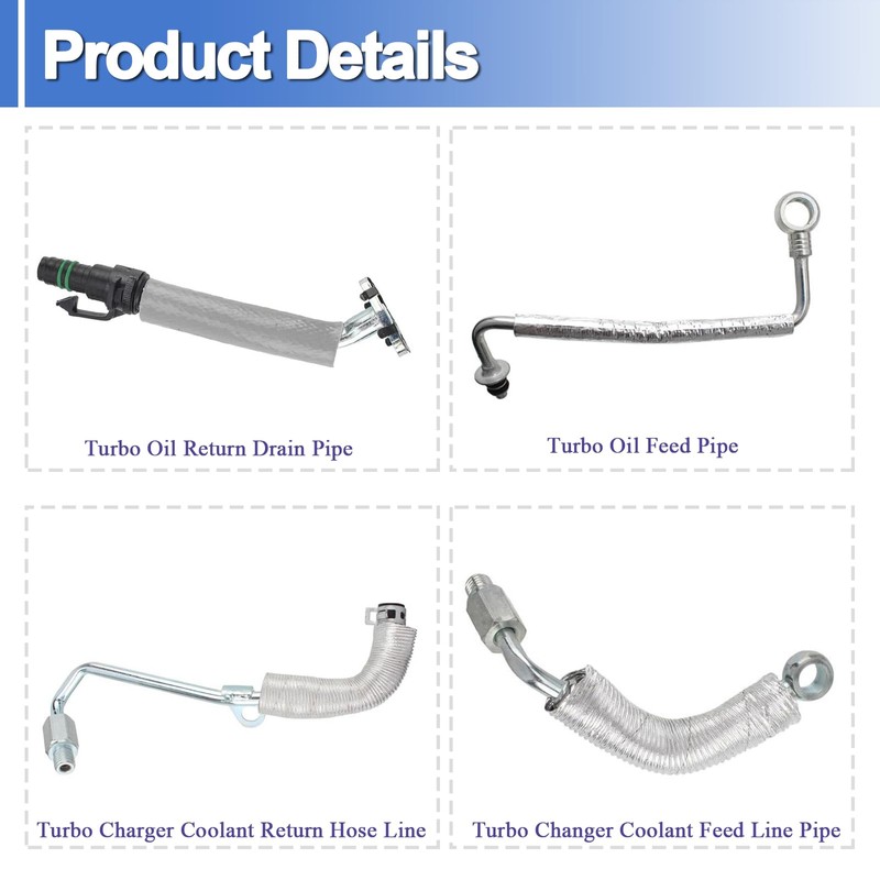 55592600 4PCS Turbo Oil Return Drain Line and Oil Feed