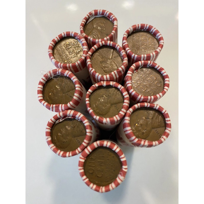 Rolls Of Common Date Wheat Cents