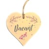 Engaged Vacant Door Sign - Double Sided Wooden Heart Shaped