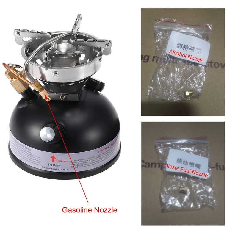 HUIOP Gasoline Stove, Portable Outdoor Camping Mini Gasoline Stove Liquid