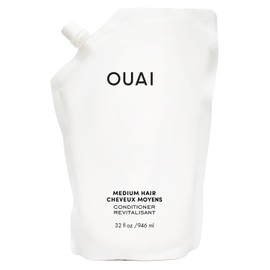 OUAI OUAI Medium Conditioner Refill - Hydrating Hair Conditioner with Coconut Oil, Babassu Oil, and Keratin - Strengthens, Repairs and Adds Shine - Paraben and Phthalate Free Hair Care Products - 32 oz