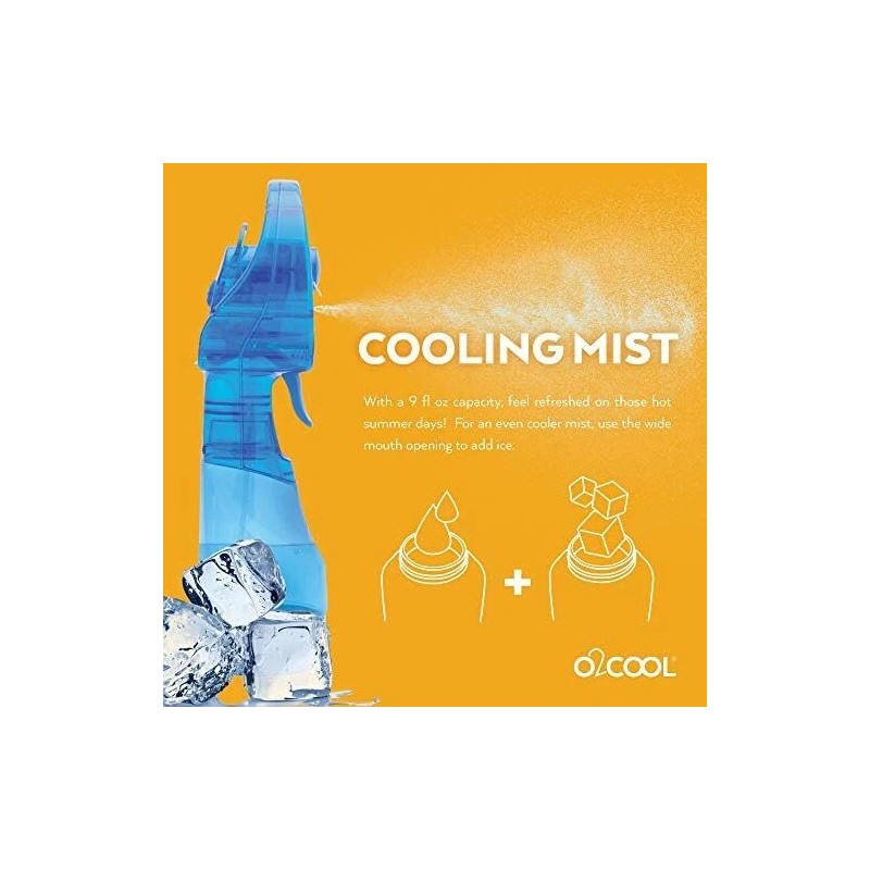 O2COOL Light Blue Portable Misting Fan Handheld Cooling System for