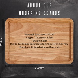Custom Name Red Heart Wooden Chopping Board - Home & Kitchen, 300mm x 200mm, Natural